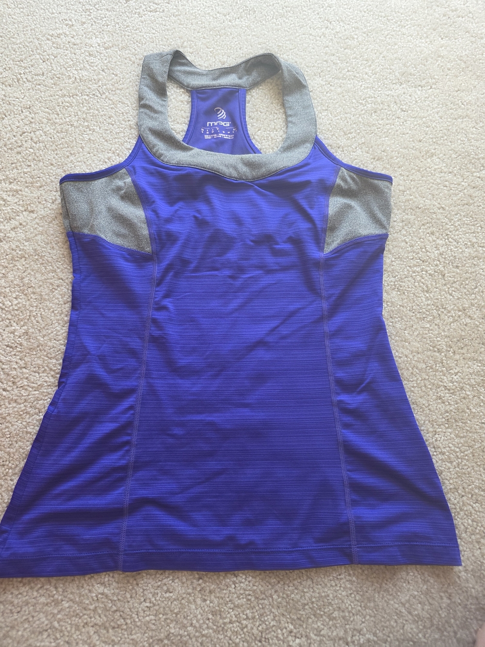 Marika Women’s Royal Blue Athletic Tank with Gray Trim